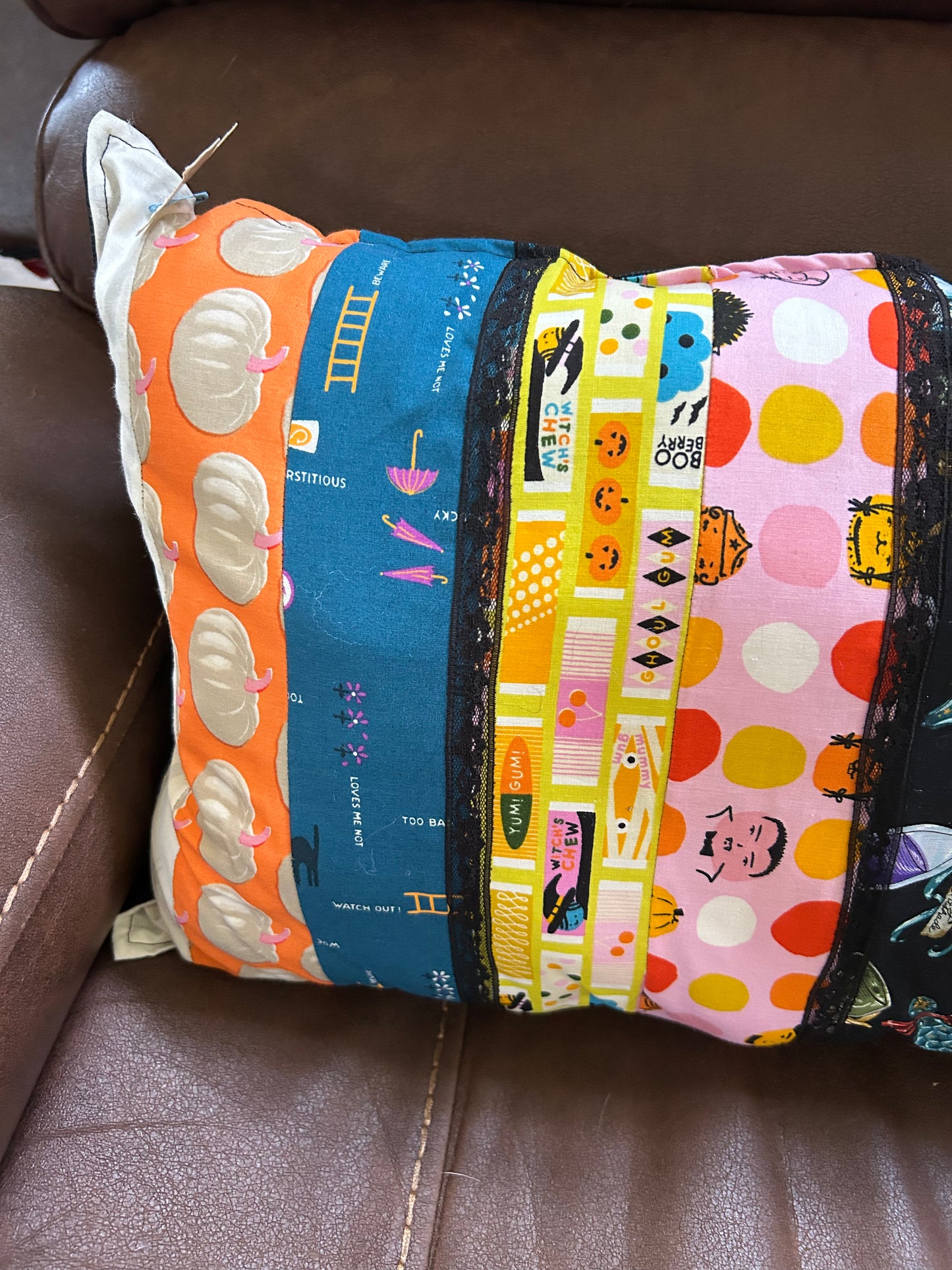 Candy Goth patch work pillow