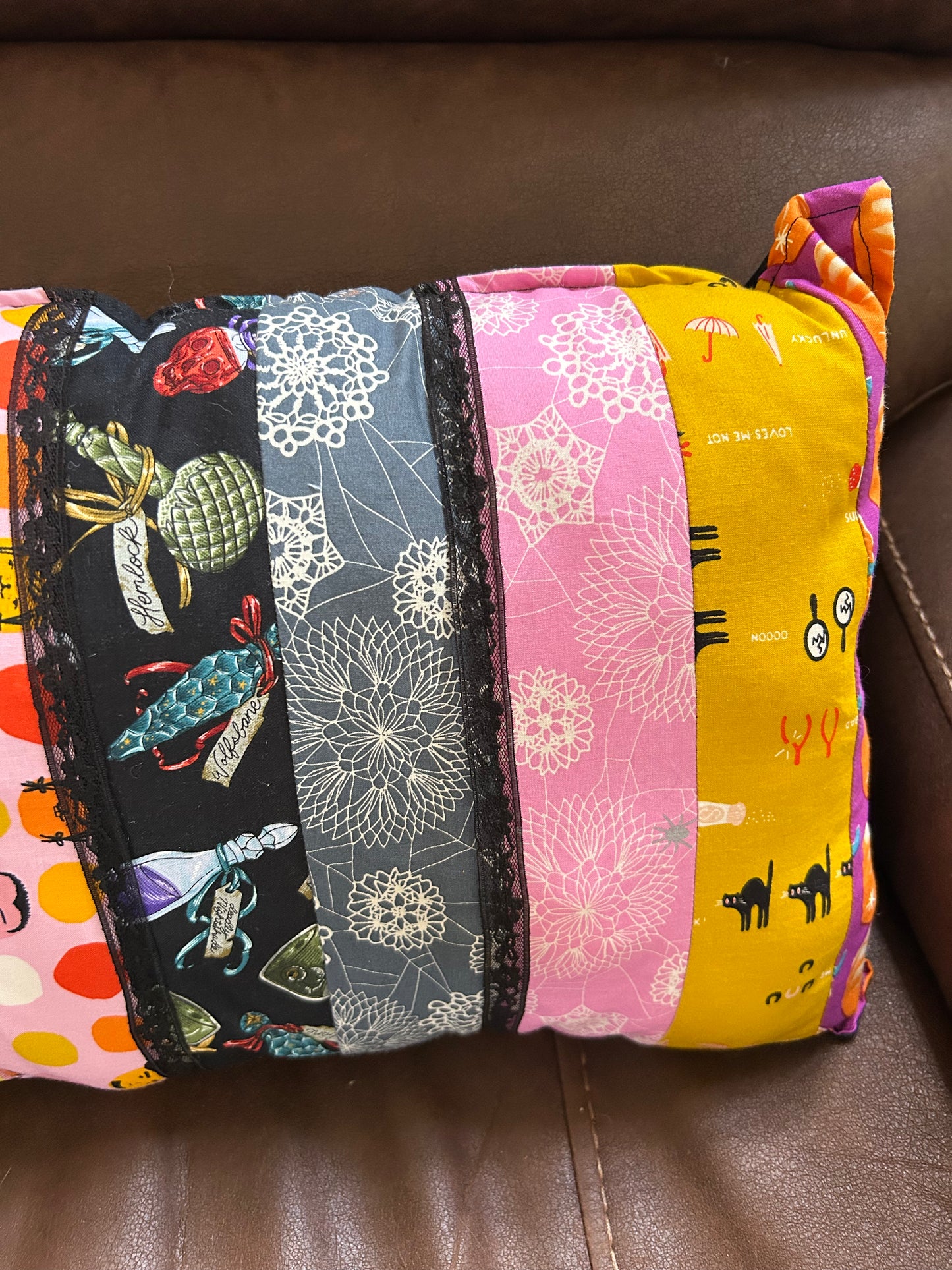 Candy Goth patch work pillow