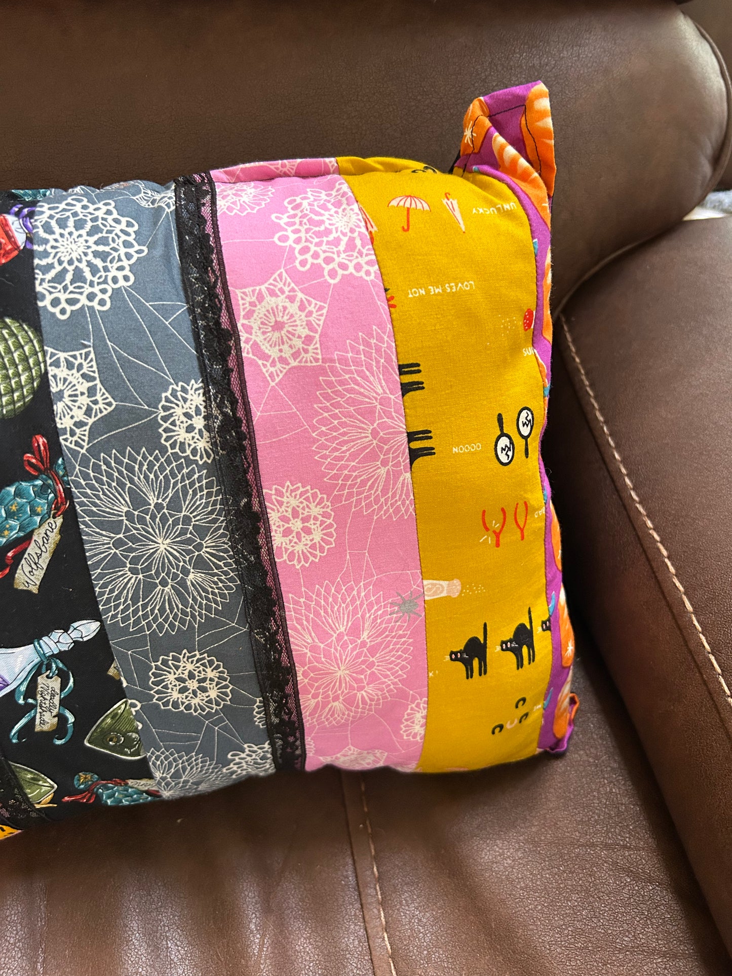 Candy Goth patch work pillow